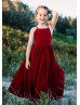 Burgundy Chiffon Lovely Flower Girl Dress